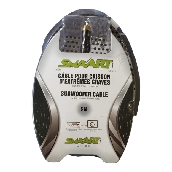 Smaart Subwoofer Cable 5m with Heavy-Duty Connectors - Picture 1 of 4